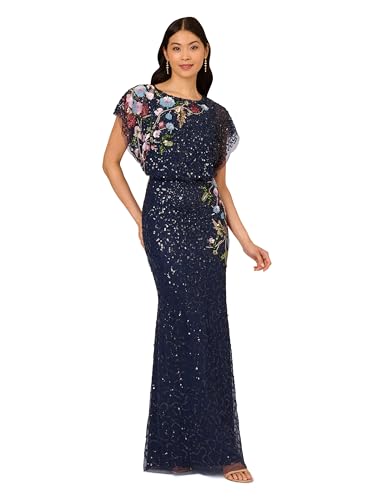Adrianna Papell Women's Beaded Mermaid Long Dress