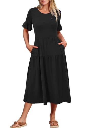 STYLEWORD Women's Summer Tiered Midi Dress 2025