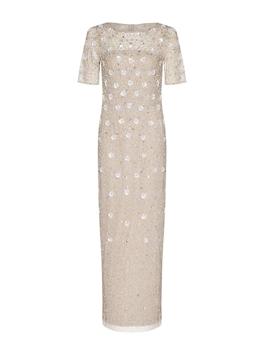 Adrianna Papell Women's Beaded Long 3D Floral Dress
