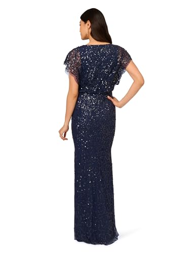 Adrianna Papell Women's Beaded Mermaid Long Dress