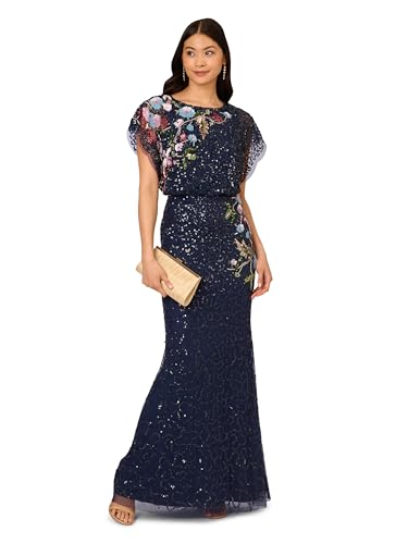 Adrianna Papell Women's Beaded Mermaid Long Dress