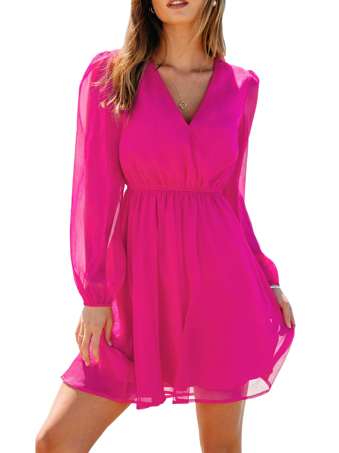 CUPSHE Women's Flowy V-Neck Mini Dress