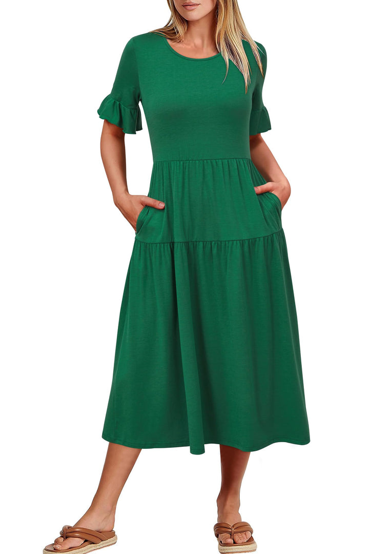 STYLEWORD Women's Summer Tiered Midi Dress 2025