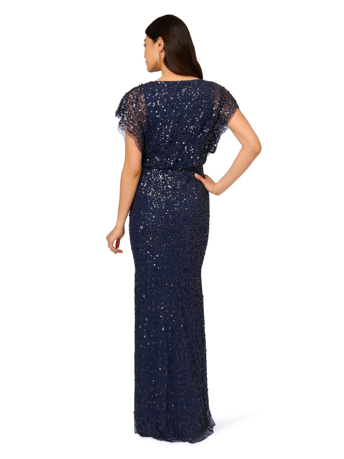 Adrianna Papell Women's Beaded Mermaid Long Dress