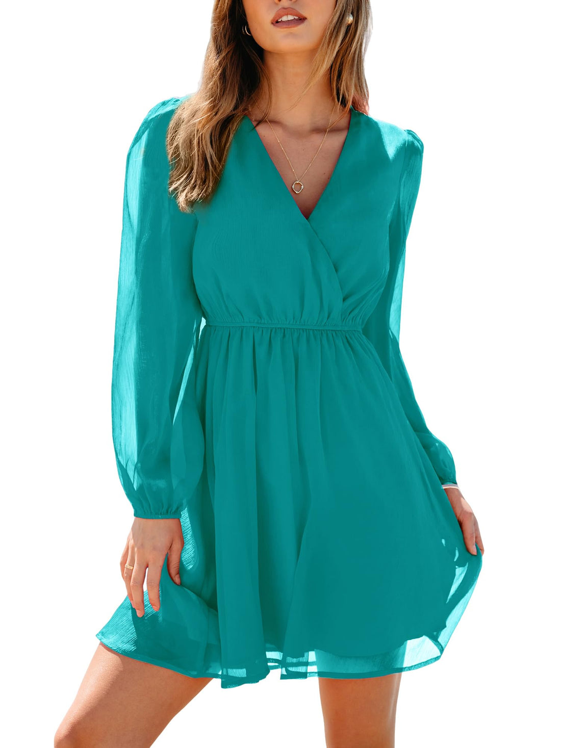 CUPSHE Women's Flowy V-Neck Mini Dress