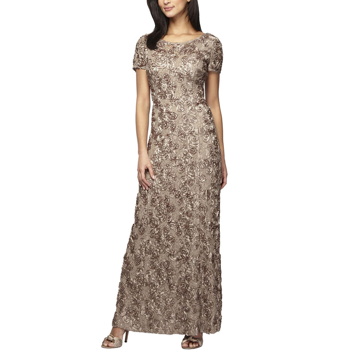 Alex Evenings Women’s Rosette Gown – Mother of the Bride Dress