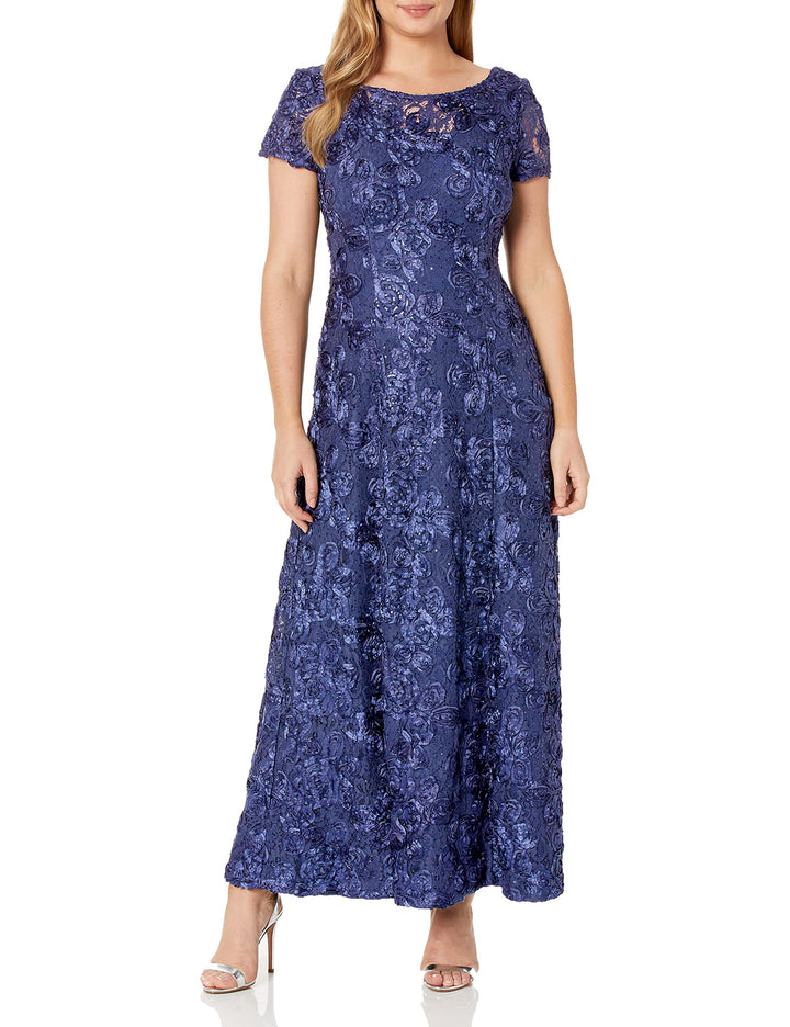 Alex Evenings Women’s Rosette Gown – Mother of the Bride Dress