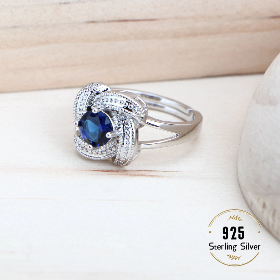 Blue Zirconia 925 Sterling Silver Bridal Jewelry Set