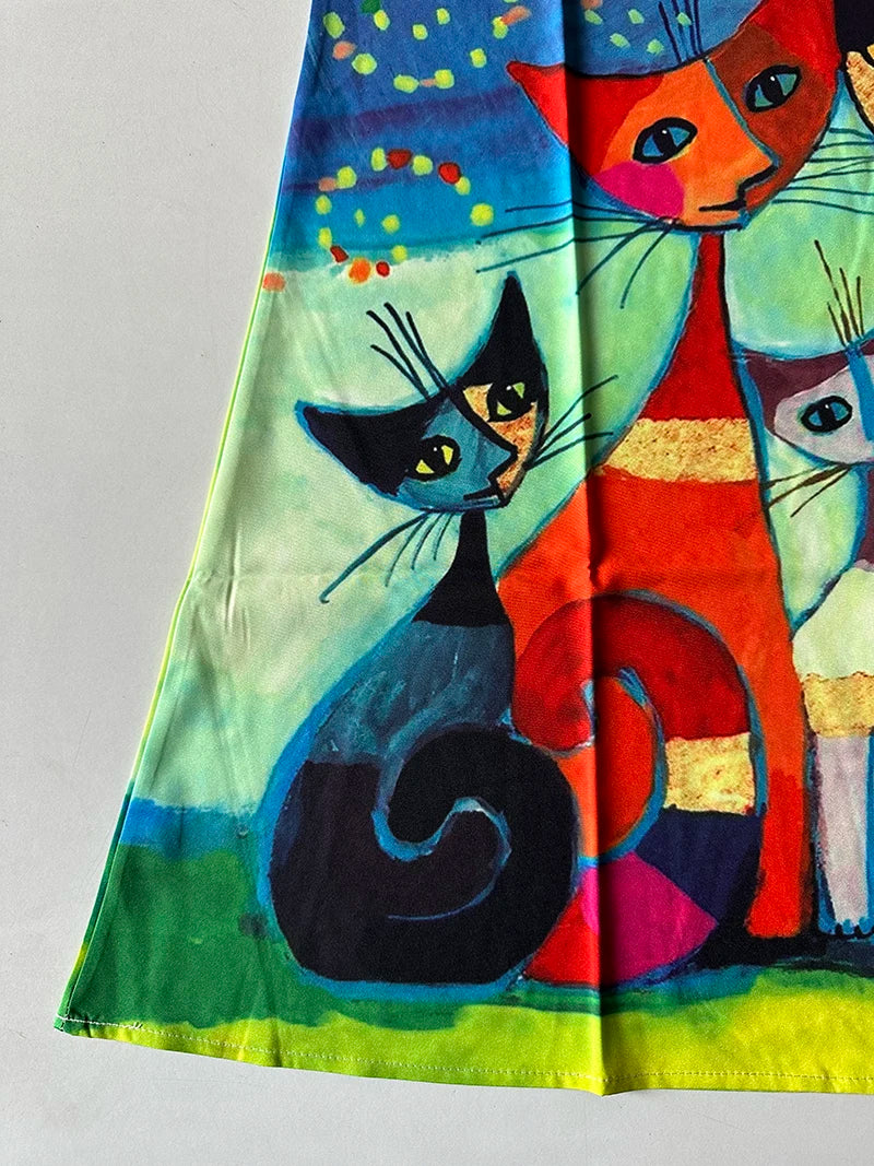 2024 European & American Bohemian V-Neck Sleeveless Printed Dress