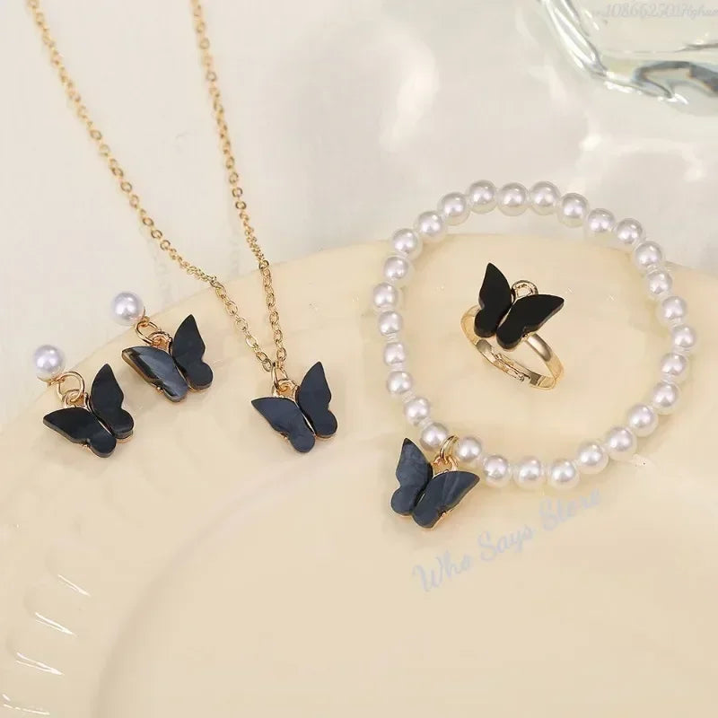 Butterfly Crystal Jewelry Set for Women
