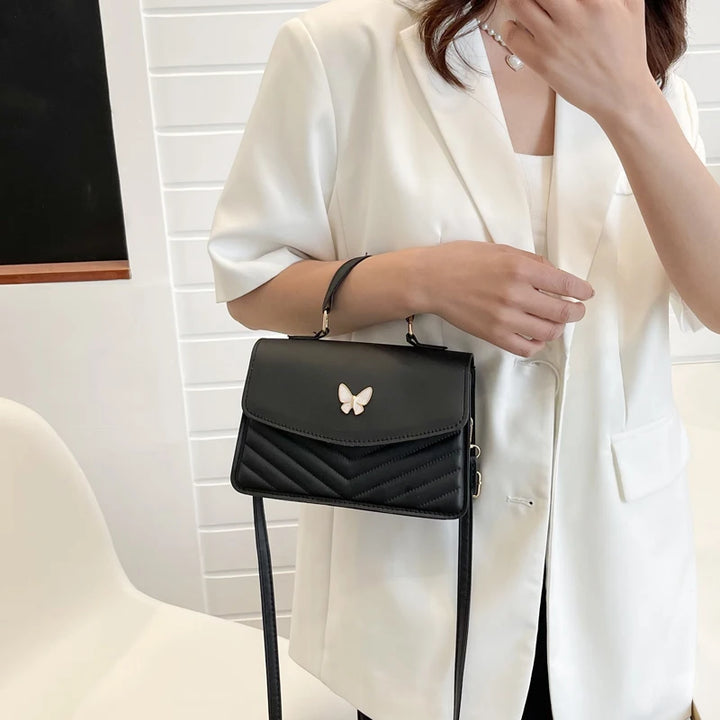 PU Leather Small Square Crossbody Bag for Women