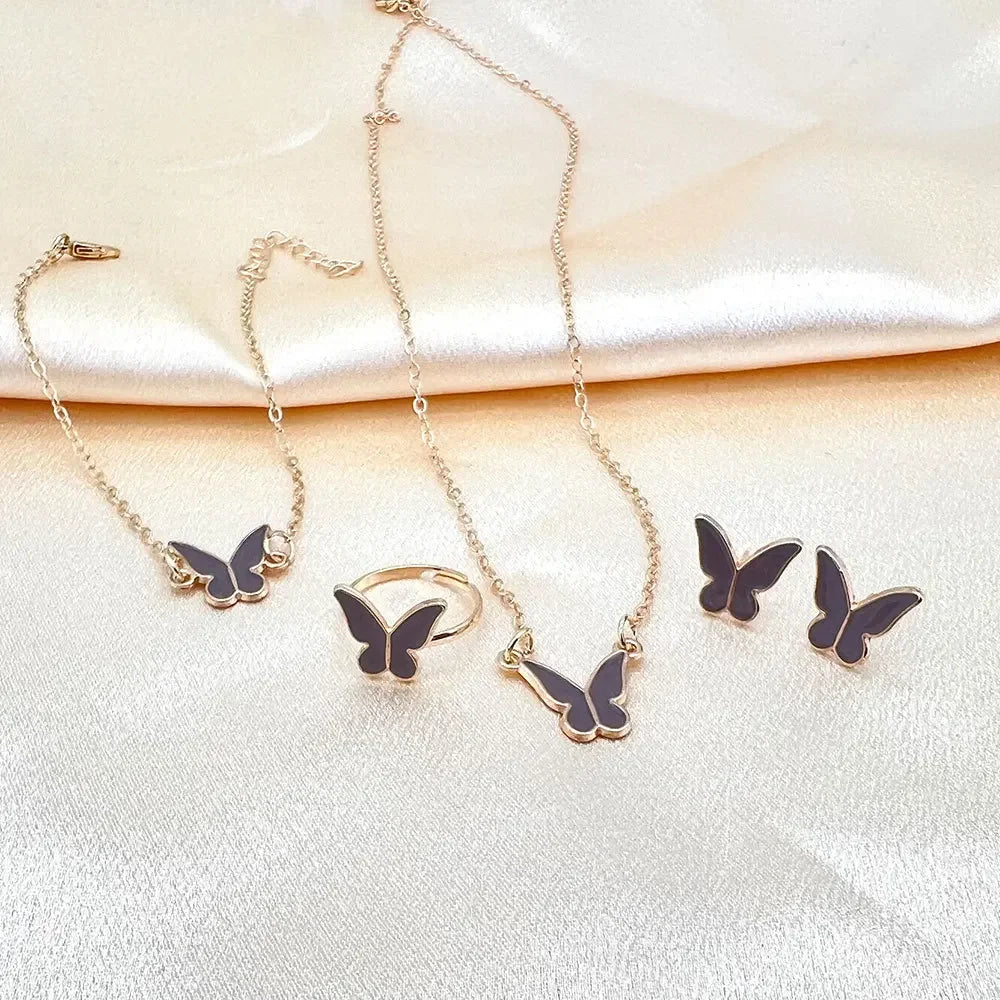 Butterfly Crystal Jewelry Set for Women
