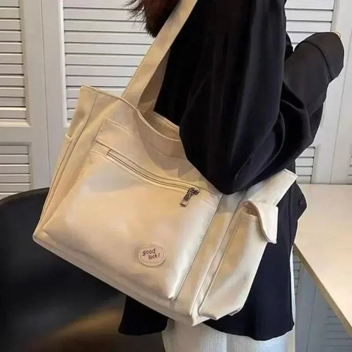Women's Canvas Tote Bag – Large Capacity Shoulder Handbag