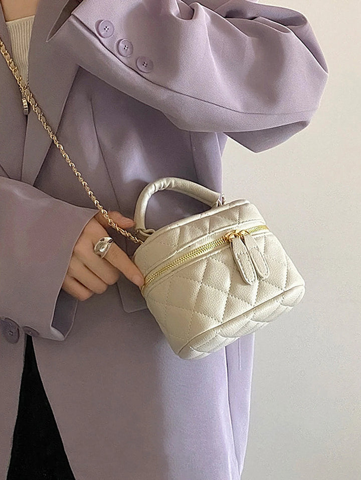 Mini Quilted Chain Crossbody Bag – Fashion PU Handbag