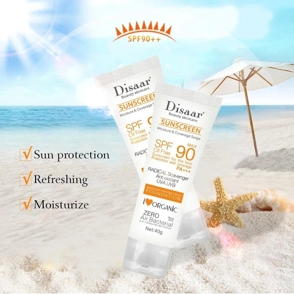 Facial Sunscreen Cream SPF 90 Whitening Moisturizing Anti-Aging