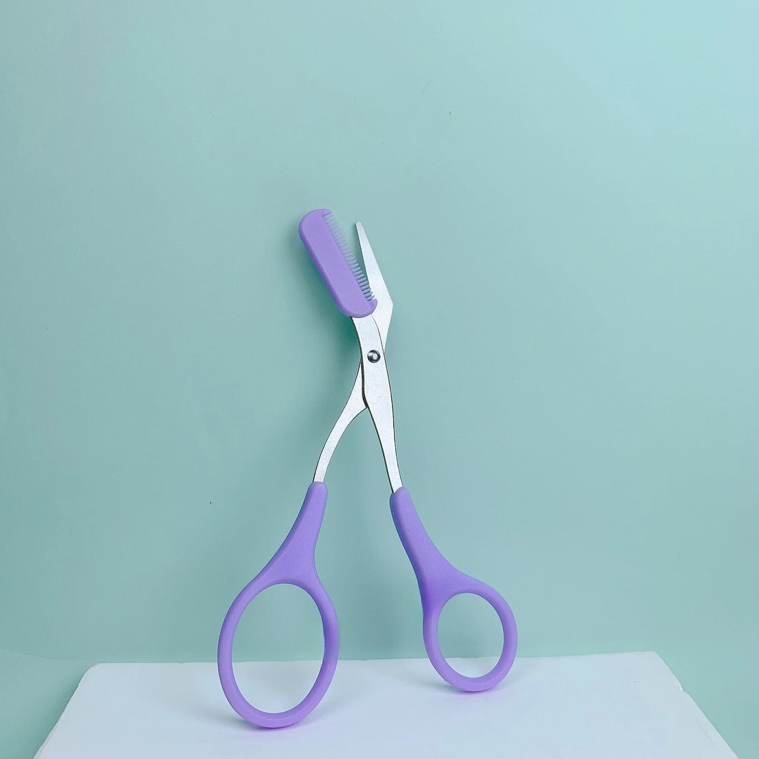 Pink Eyebrow Scissors with Comb