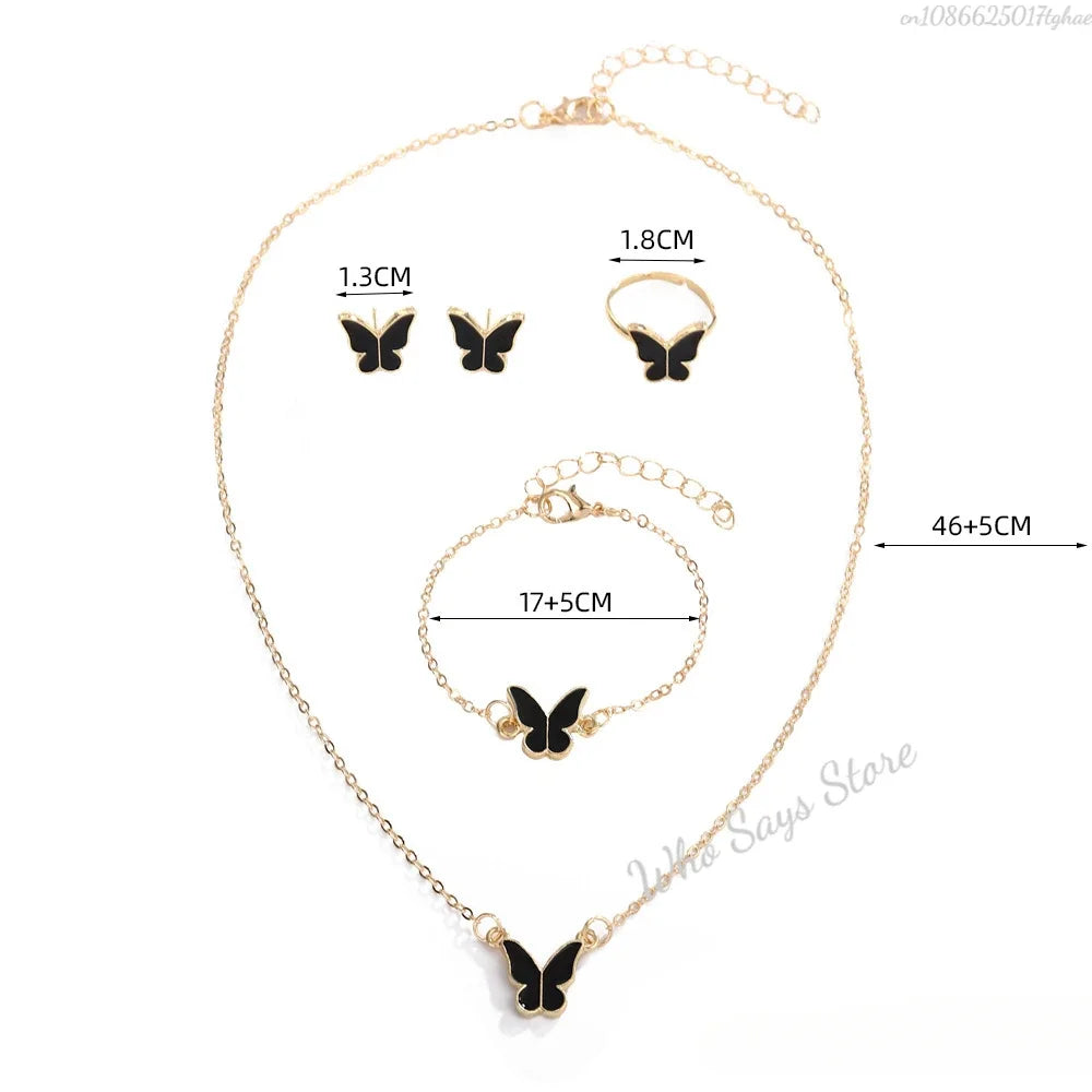 Butterfly Crystal Jewelry Set for Women