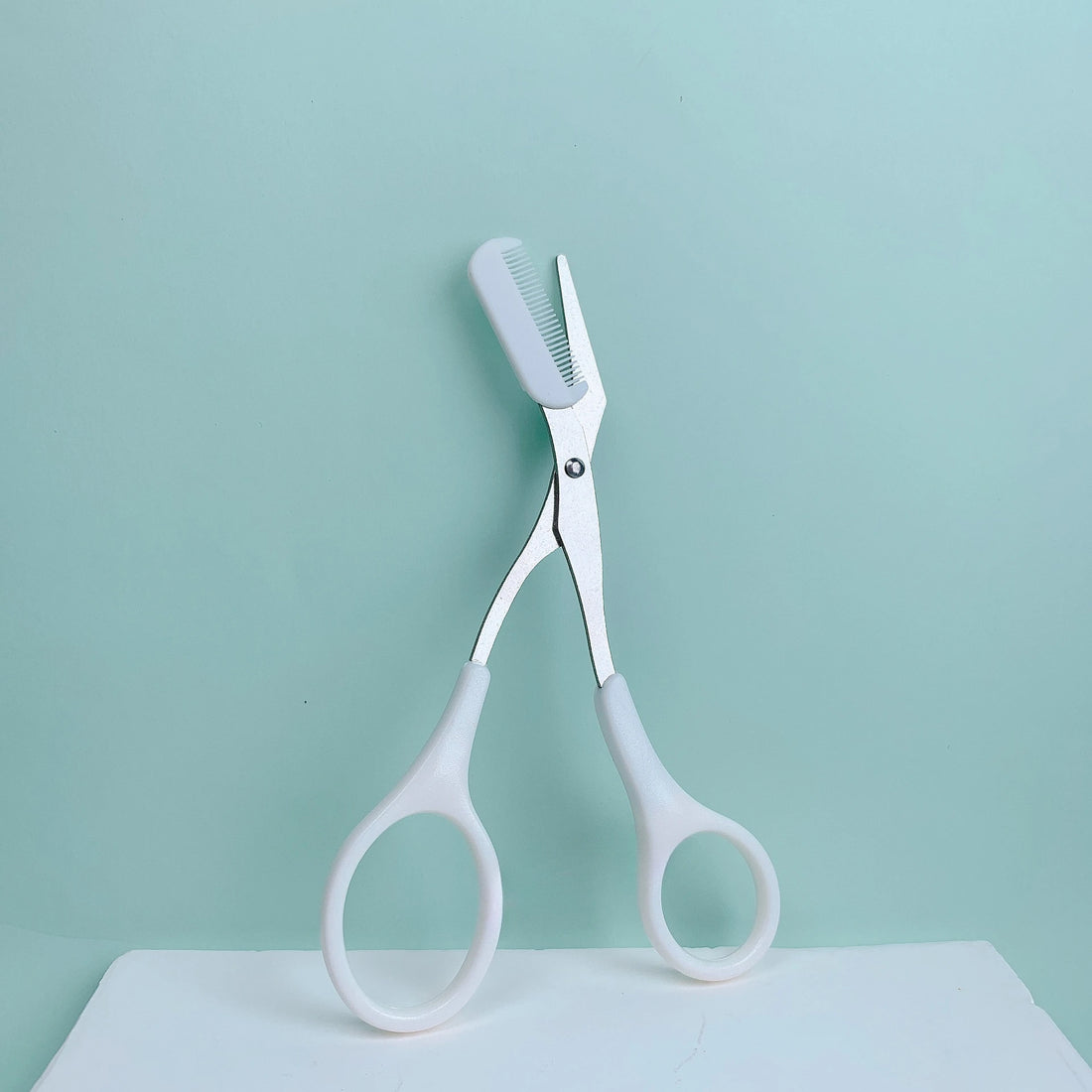 Pink Eyebrow Scissors with Comb