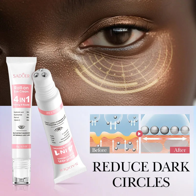 SADOER 4in1 Roll-On Eye Cream | Anti-Dark Circles & Eye Bags