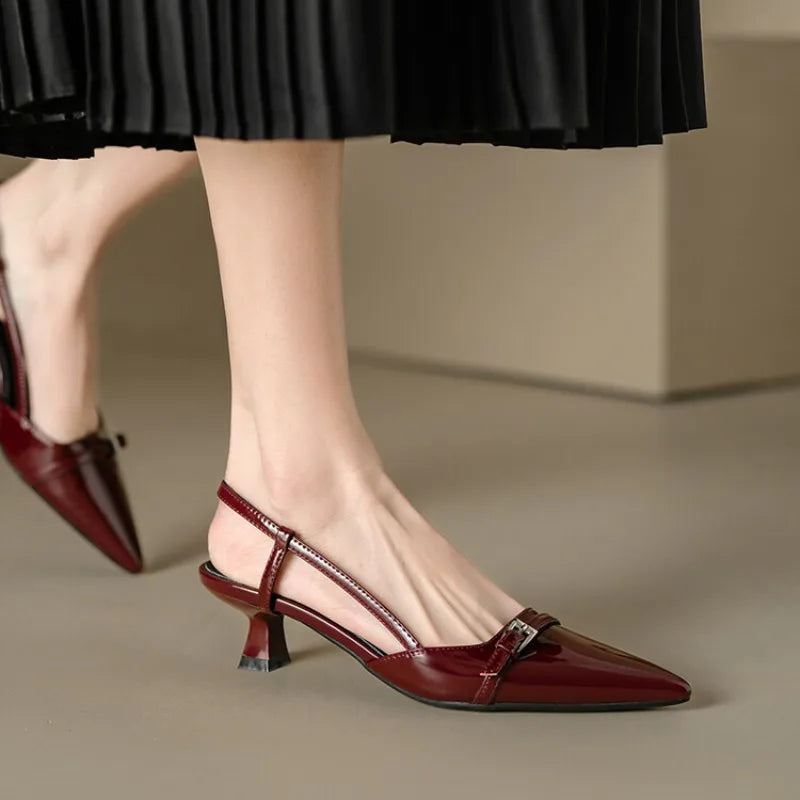 2024 Women's Patent Leather Slingback Sandals