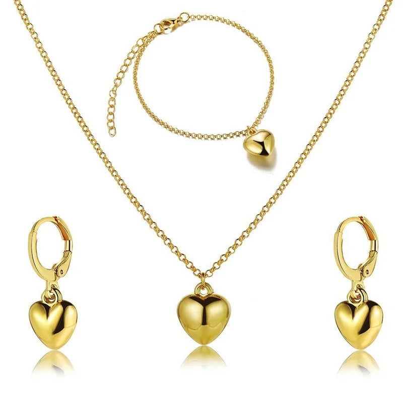3-Piece Round Pearl Jewelry Set with Earring & Necklace for Women