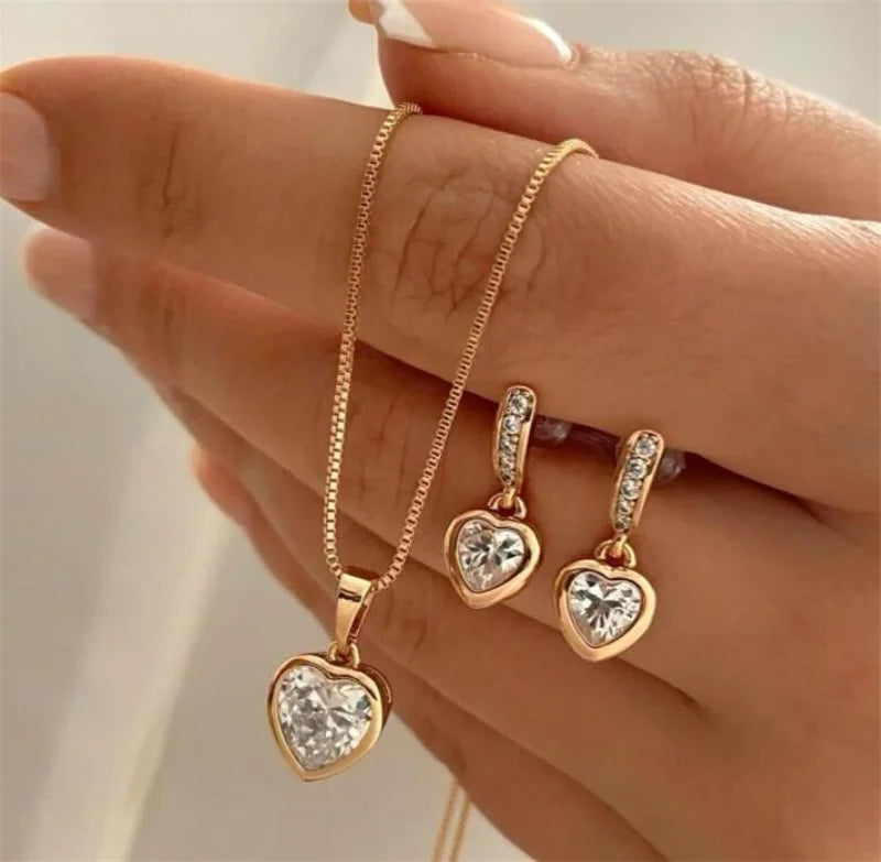 3-Piece Round Pearl Jewelry Set with Earring & Necklace for Women