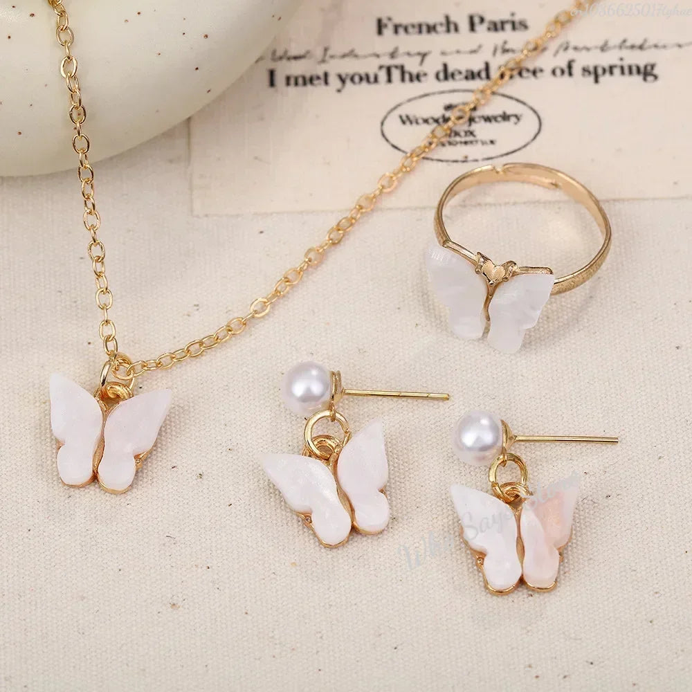Butterfly Crystal Jewelry Set for Women