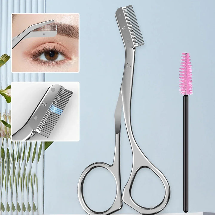 Eyebrow Scissors with Comb – Stainless Steel Trimming Tool