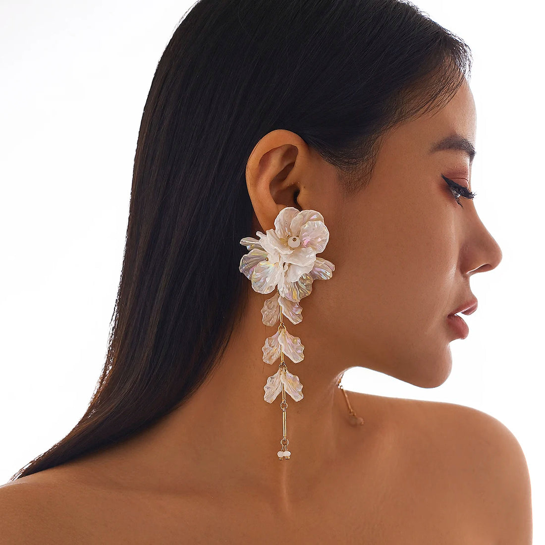 Ingemark Punk Bridal Necklace & Flower Drop Earrings Set