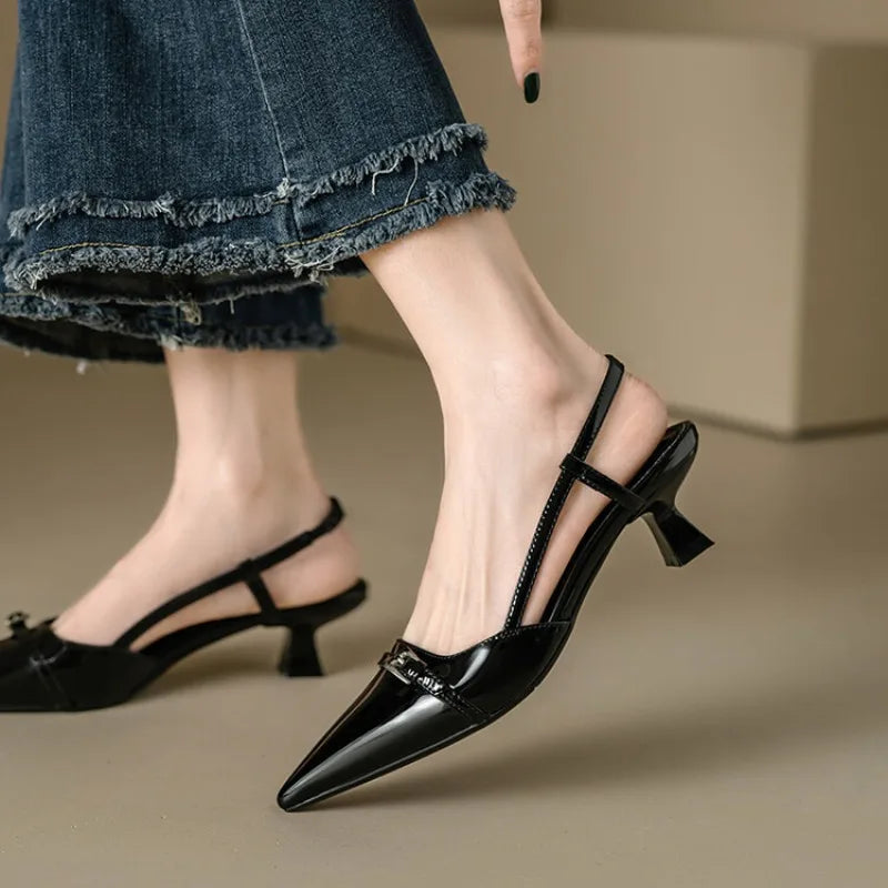 2024 Women's Patent Leather Slingback Sandals