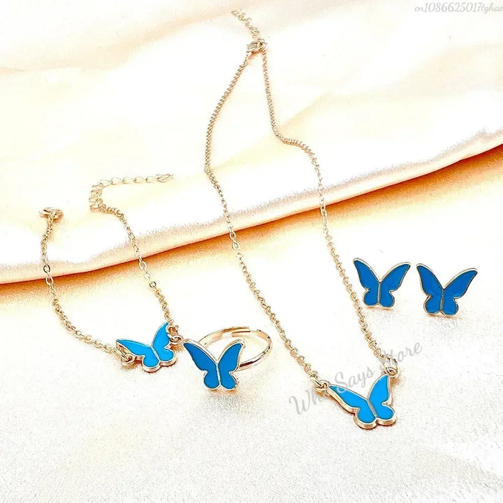 Butterfly Crystal Jewelry Set for Women