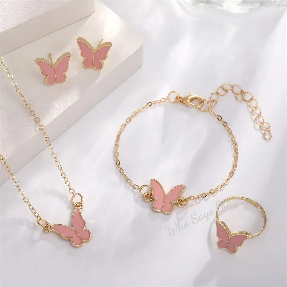 Butterfly Crystal Jewelry Set for Women