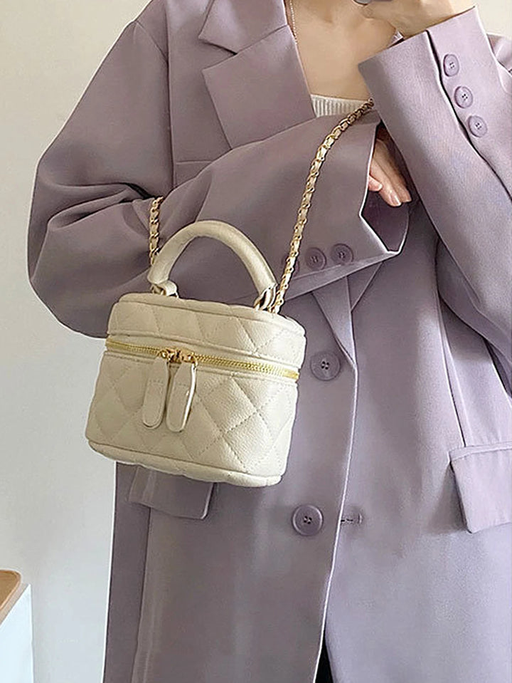 Mini Quilted Chain Crossbody Bag – Fashion PU Handbag