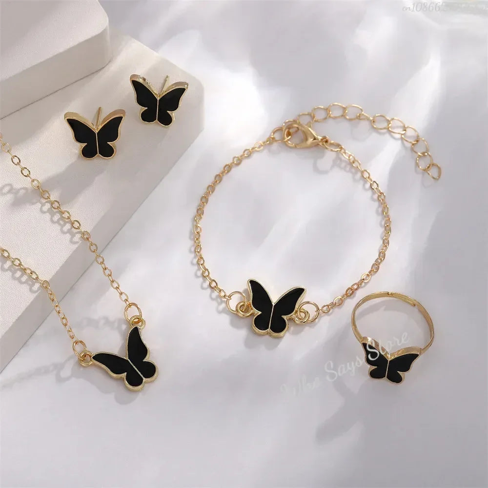 Butterfly Crystal Jewelry Set for Women